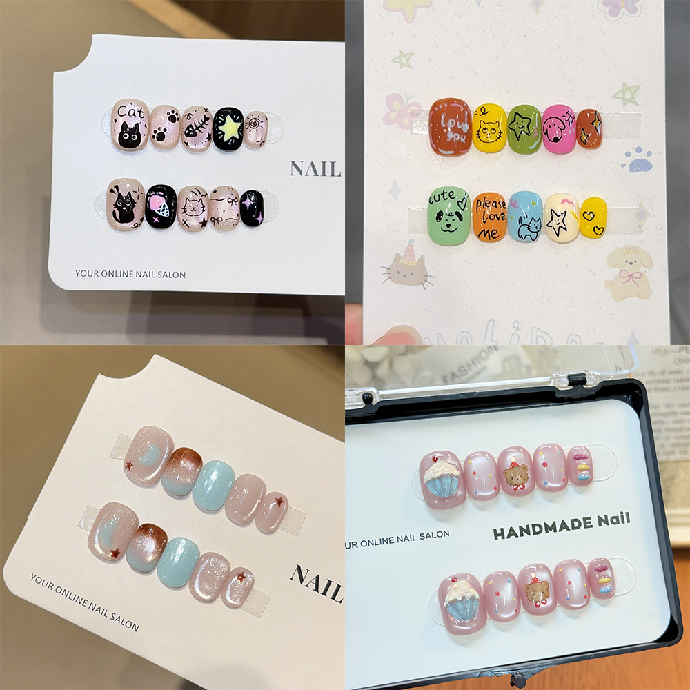 Pressed Flower Art - 10Pcs Cute Cartoon Cat & Bear