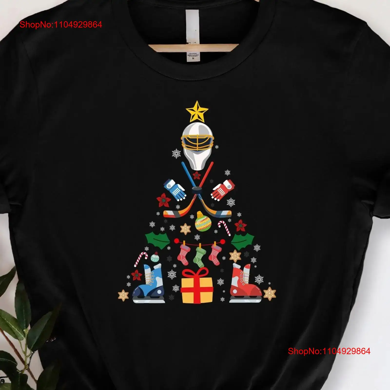 Family Tree Print - Hockey Christmas Tree T Shirt Ice