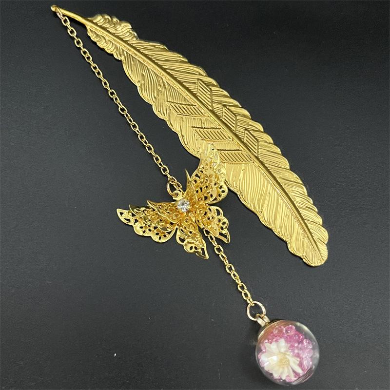 1PC Metal Bookmark Creative Im - đánh giá và giá Dried Flower Bookmark