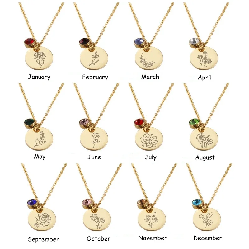 Birth Month Flowers Clipart Fl - đánh giá và giá Birth Flower Necklace