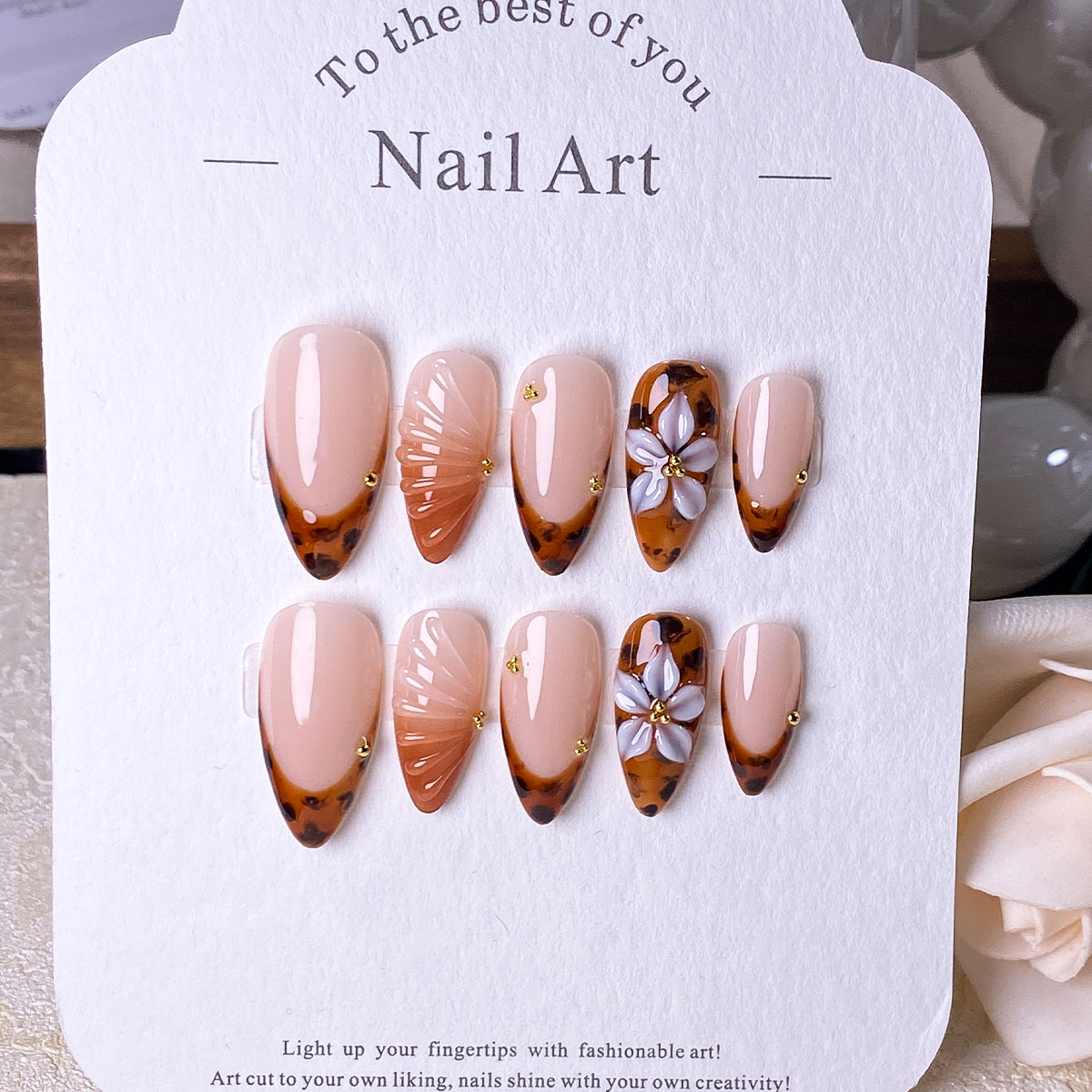 10 pieces of handcrafted brown - đánh giá và giá Pressed Flower Art