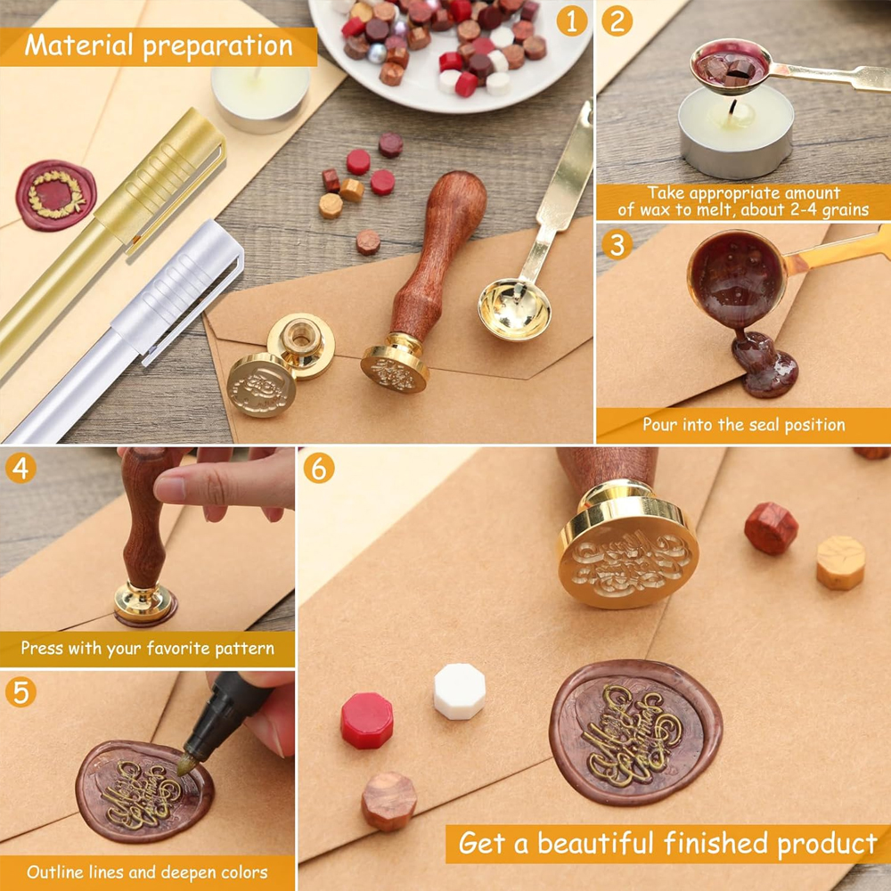 Custom Wax Seal Stamp, Persona - đánh giá và giá Wax Seal Letter Kit