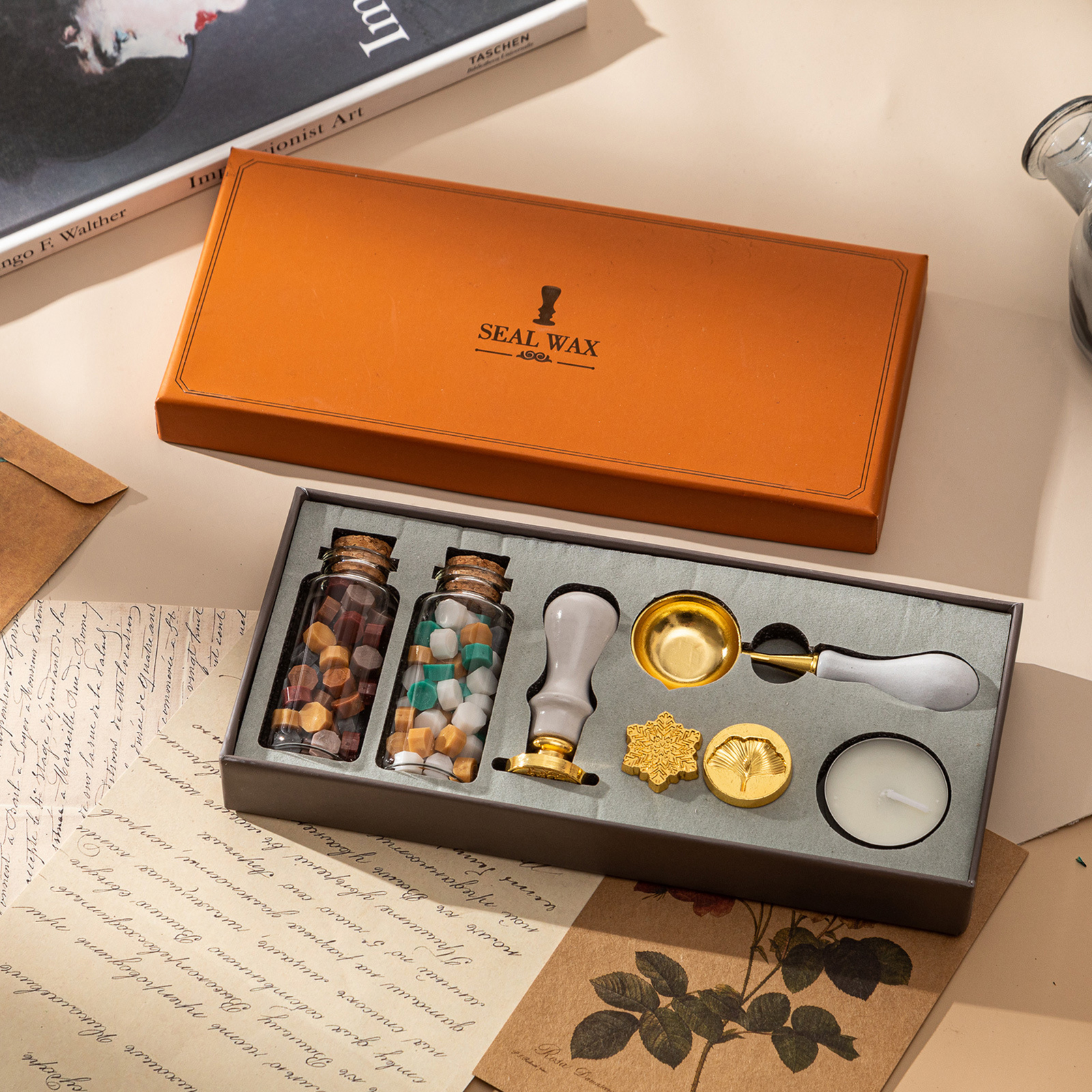 【HOT】Wax Seal Stamp Kit with 3 - đánh giá và giá Wax Seal Letter Kit