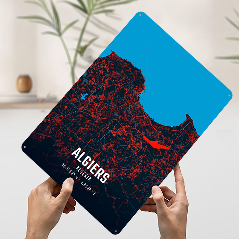 Algiers City Map Metal Poster  - đánh giá và giá Custom Map Poster