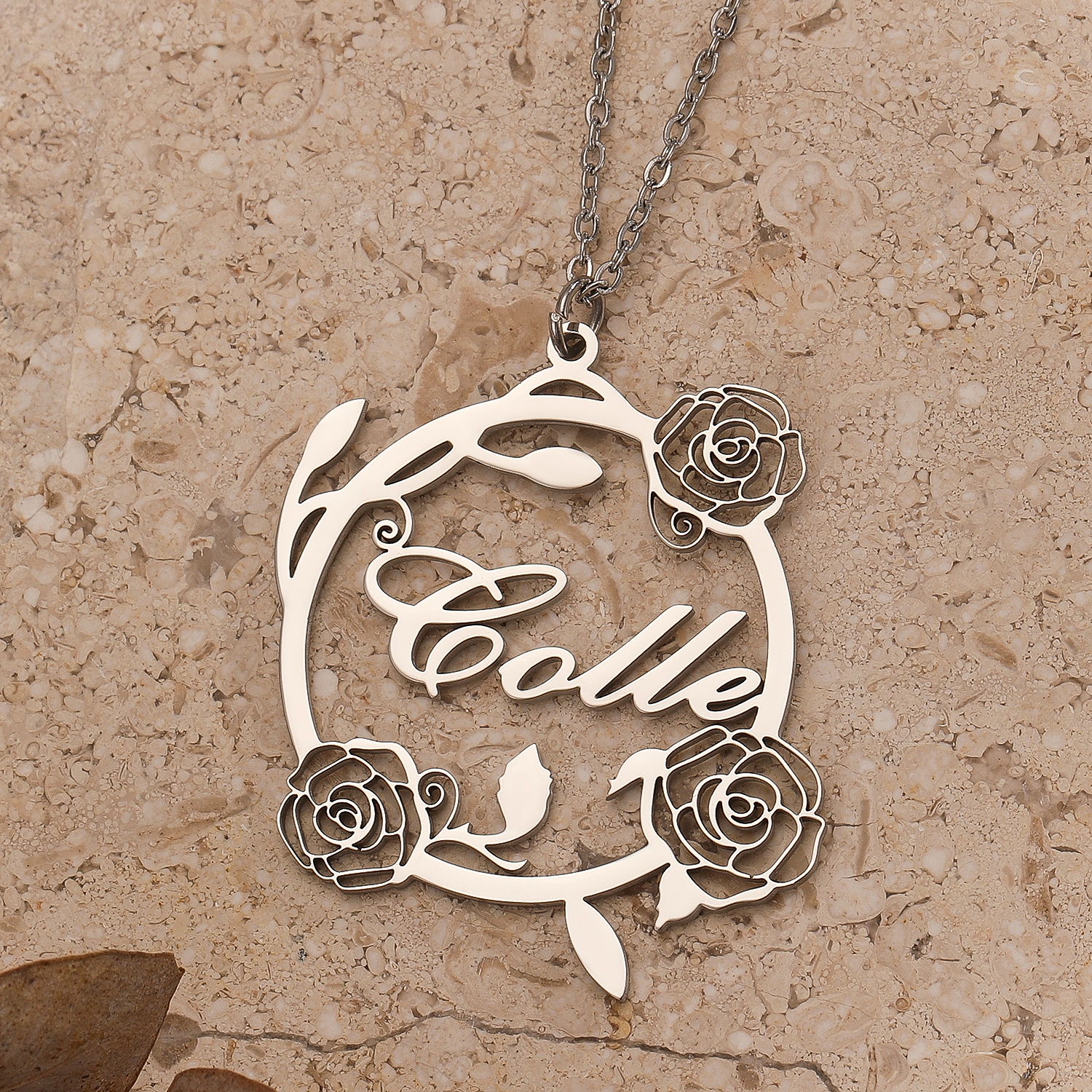 1pc Custom Rose Flower Name Ne - đánh giá và giá Name Necklace Custom
