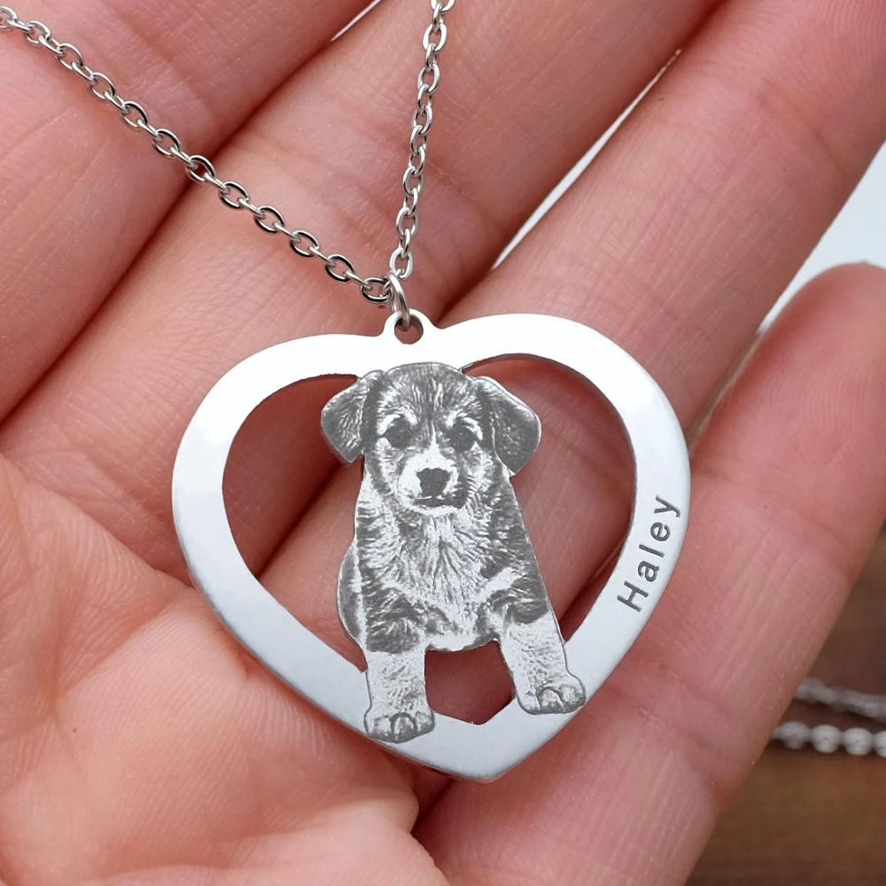 Personalized Pet Picture Neckl - đánh giá và giá Pet Portrait Custom