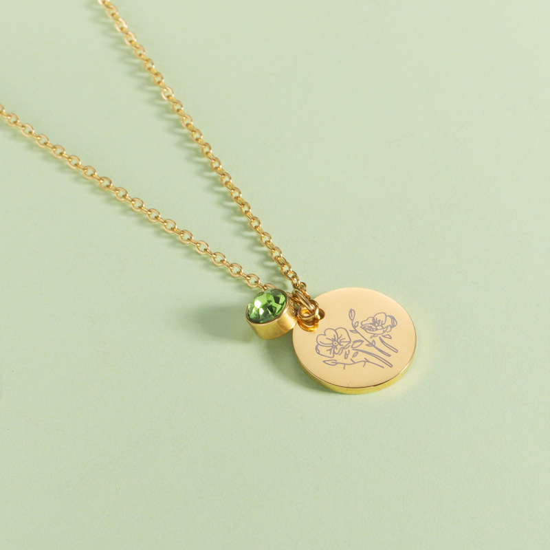 Crystal Birthstone Necklace fo - đánh giá và giá Birth Flower Necklace