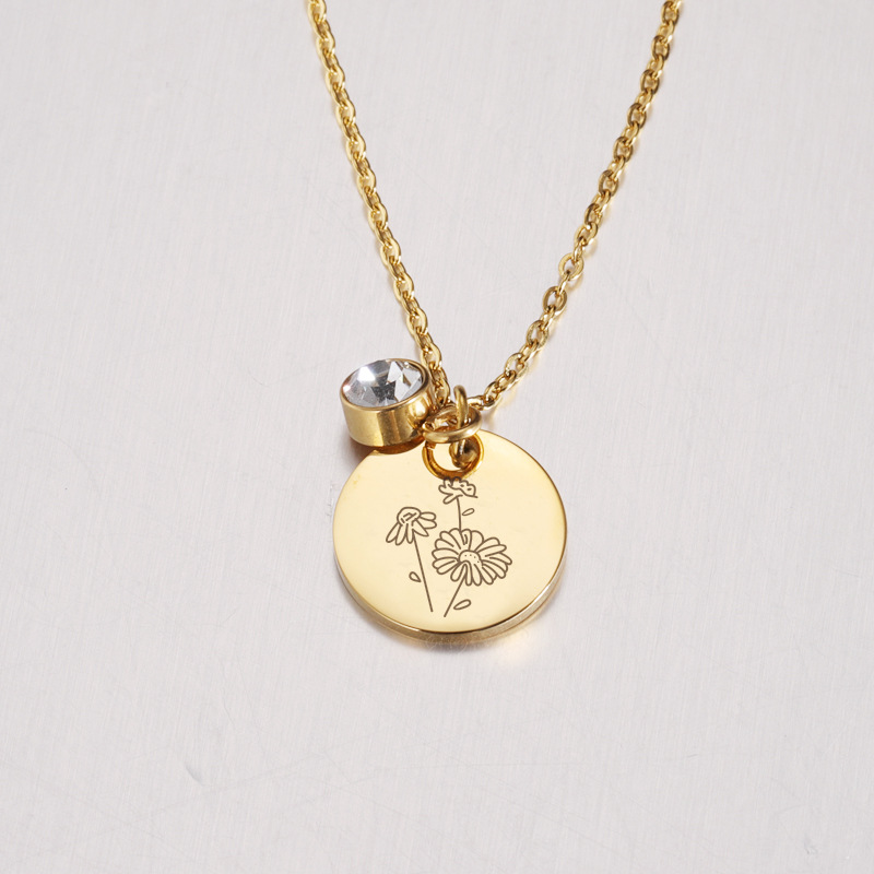 Crystal Birthstone Necklace fo - đánh giá và giá Birth Flower Necklace