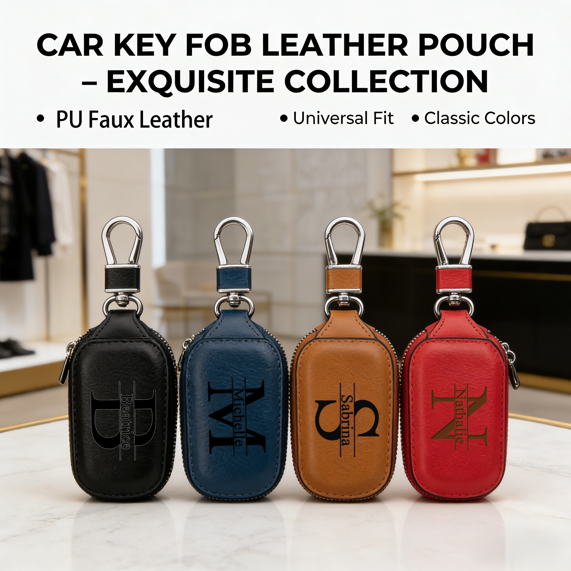 Personalized Custom Zipper Key - đánh giá và giá Monogram Keychain Leather