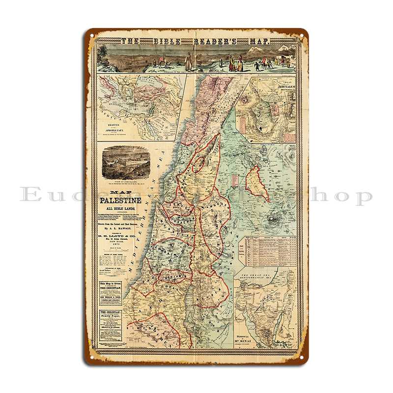 Map Of Palestine And All Bible - đánh giá và giá Custom Map Poster