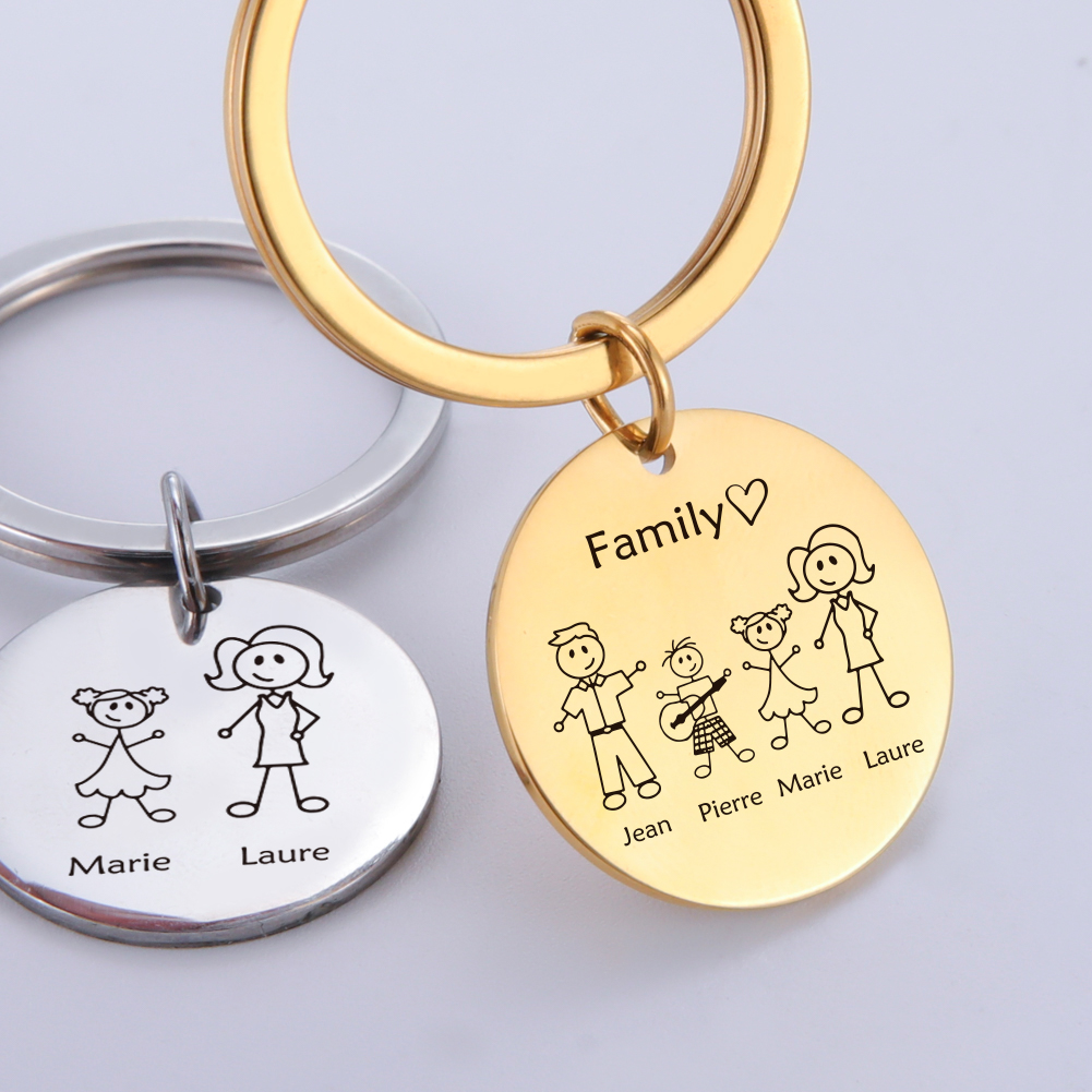 Family Personalized Keychain C - đánh giá và giá Initial Ring Custom