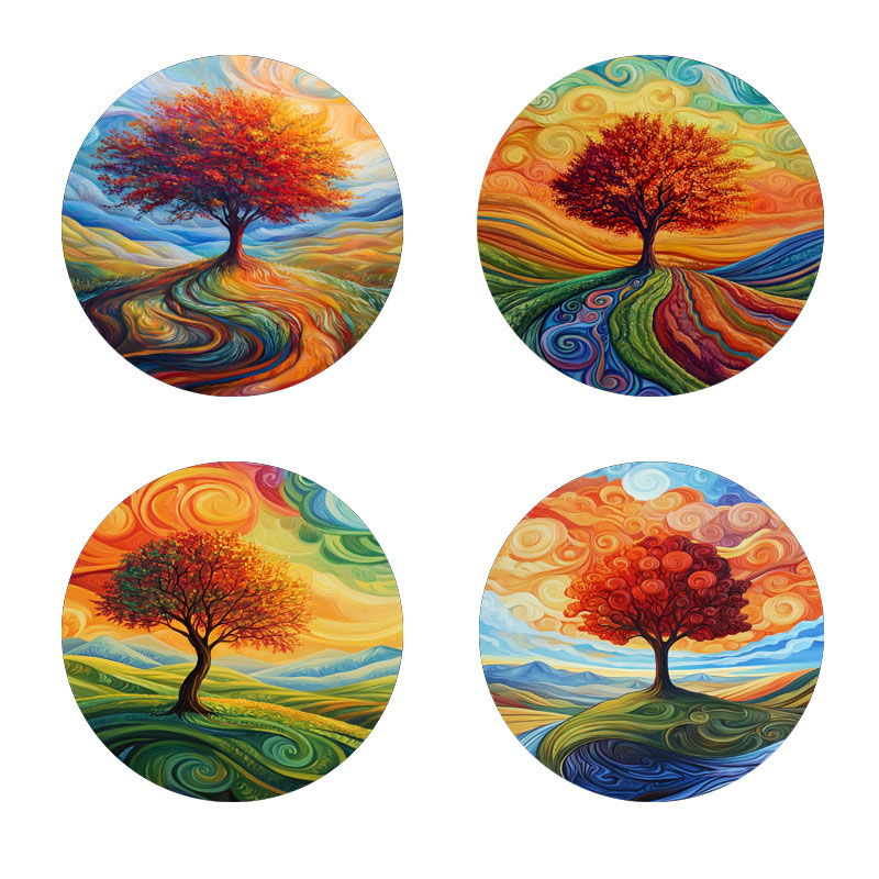 4 tree print coasters, suitabl - đánh giá và giá Family Tree Print