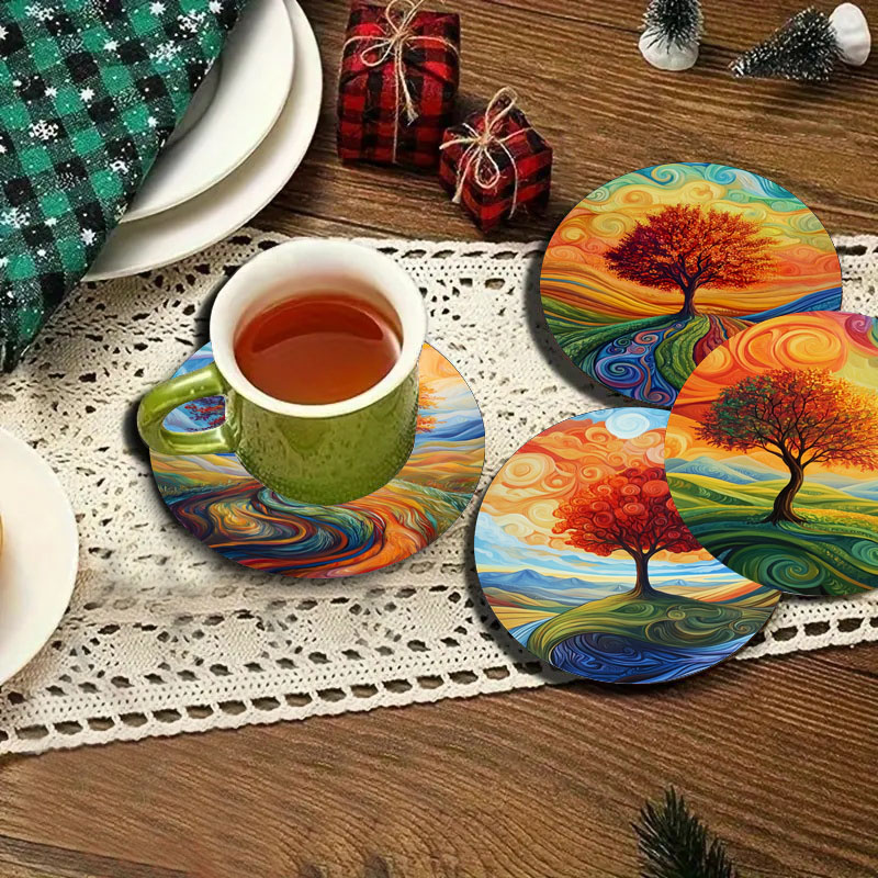 4 tree print coasters, suitabl - đánh giá và giá Family Tree Print