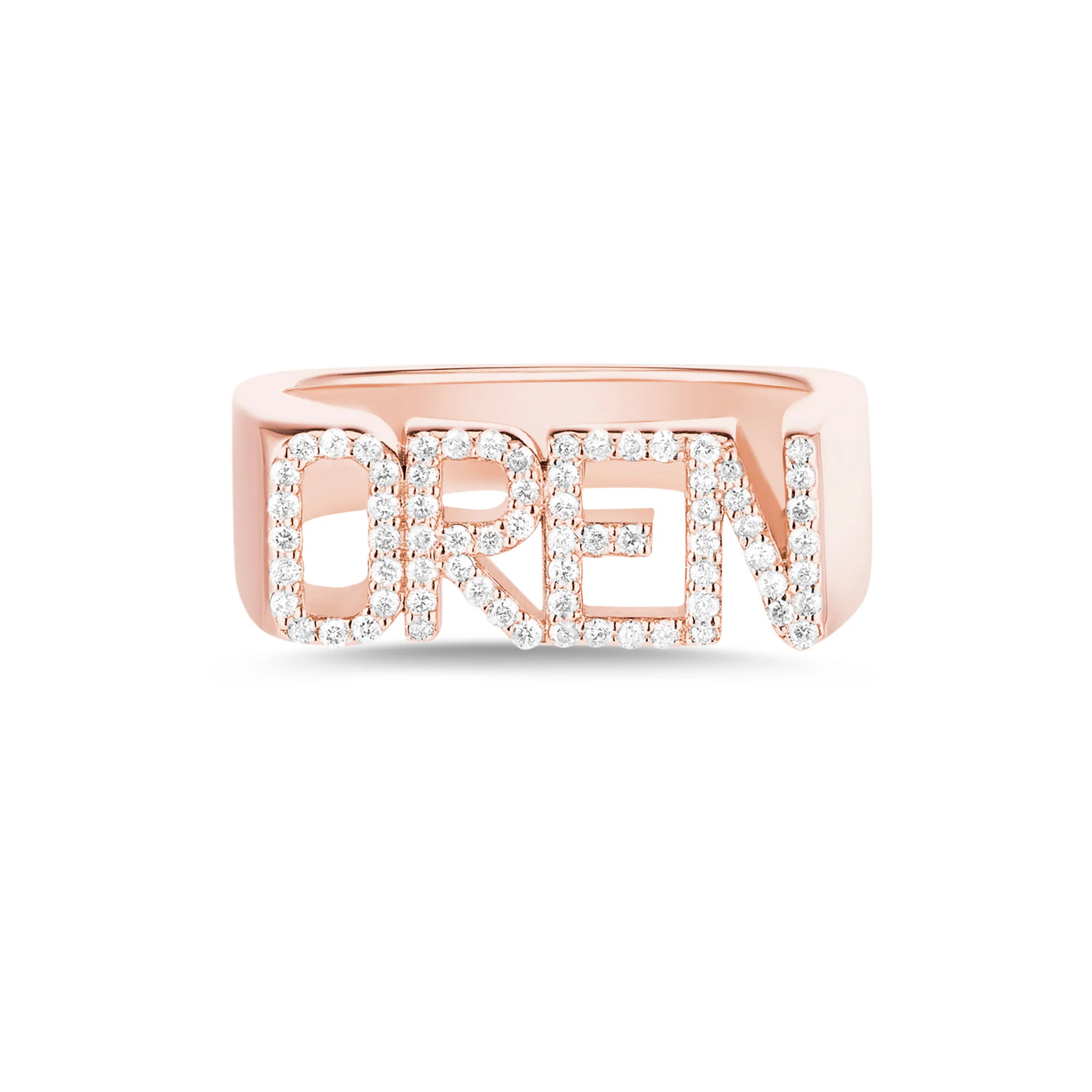 3D Name Ring Custom Diamond Na - đánh giá và giá Initial Ring Custom