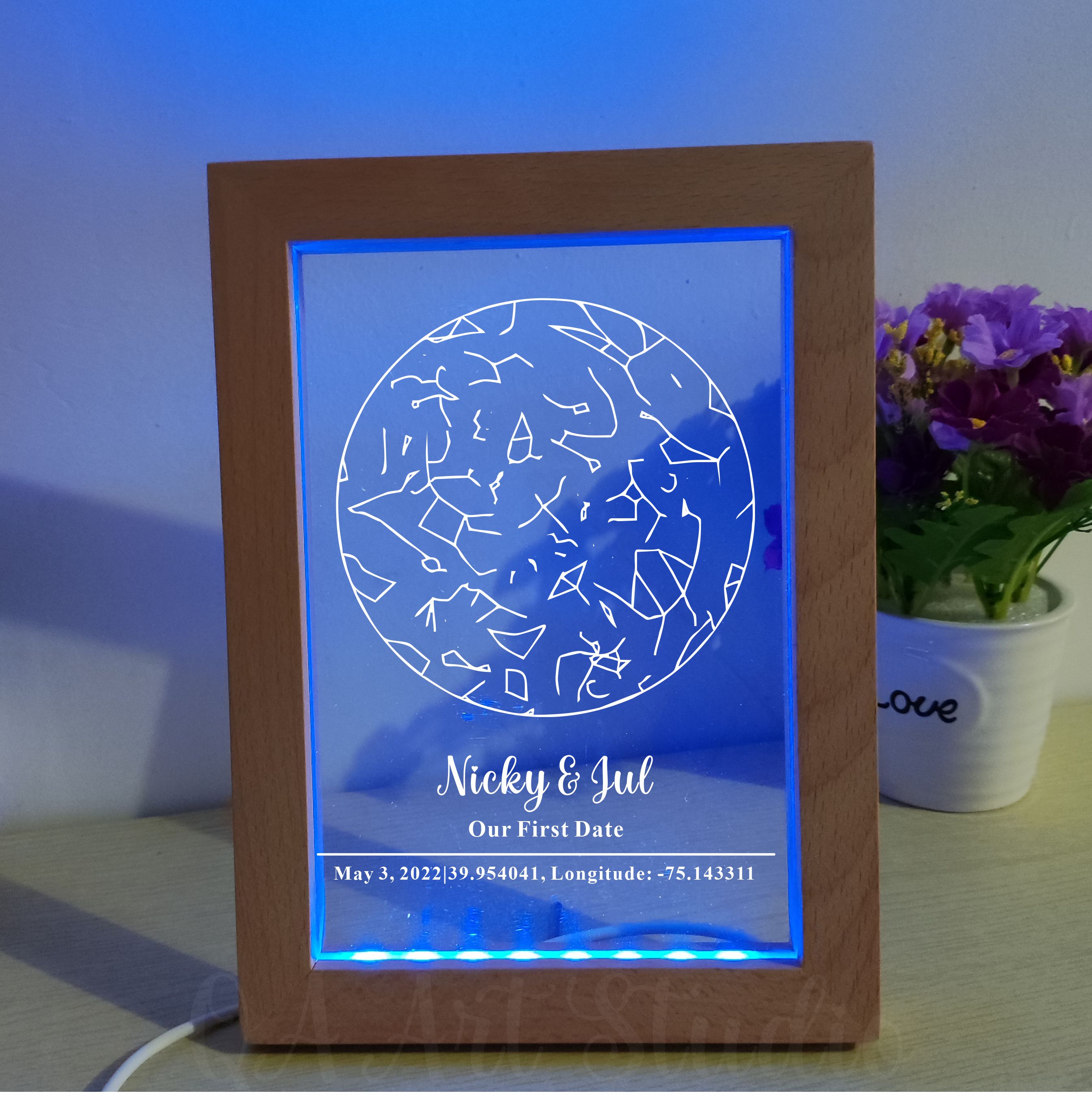 Personalized Wooden Acrylic Ni - đánh giá và giá Custom Star Map
