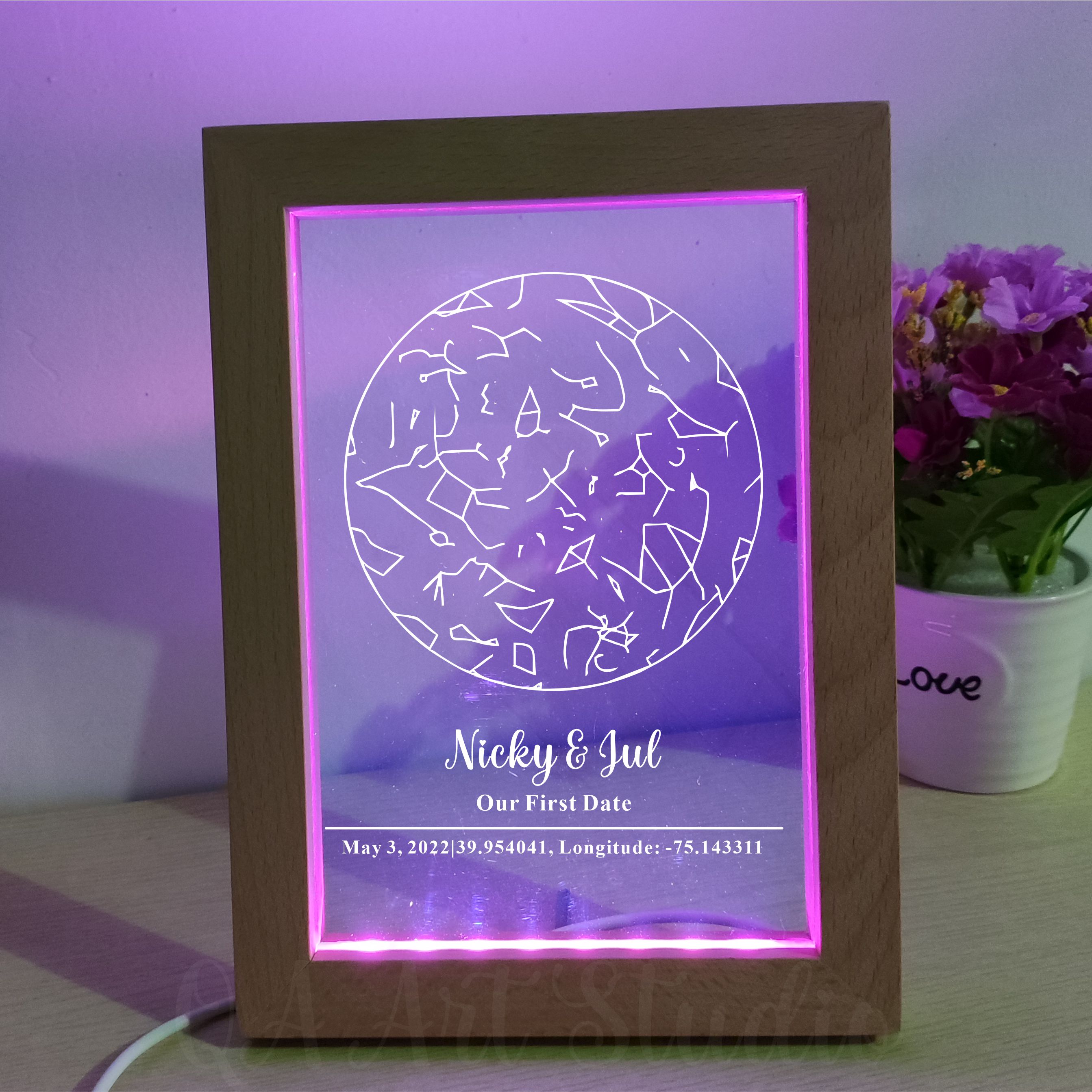 Personalized Wooden Acrylic Ni - đánh giá và giá Custom Star Map