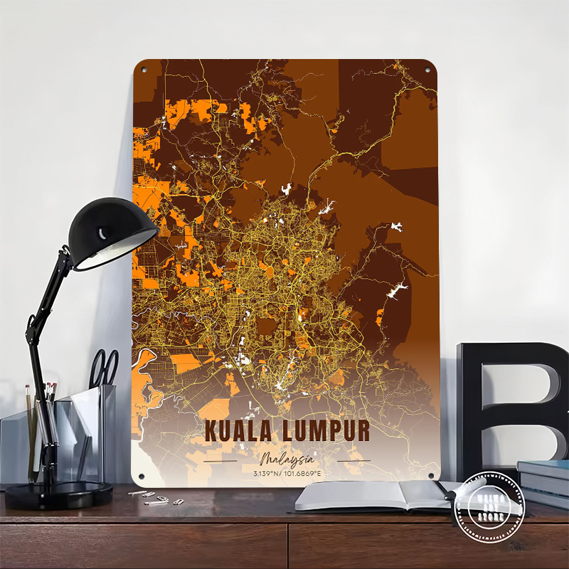 Kuala Lumpur Map Art Printed P - đánh giá và giá Custom Map Poster