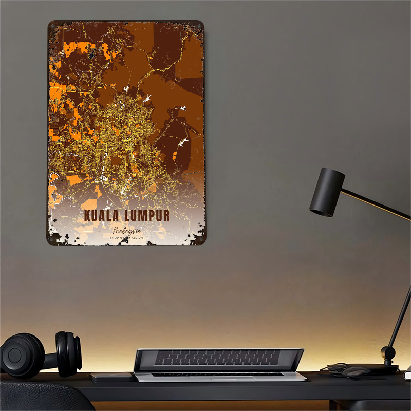 Kuala Lumpur Map Art Printed P - đánh giá và giá Custom Map Poster