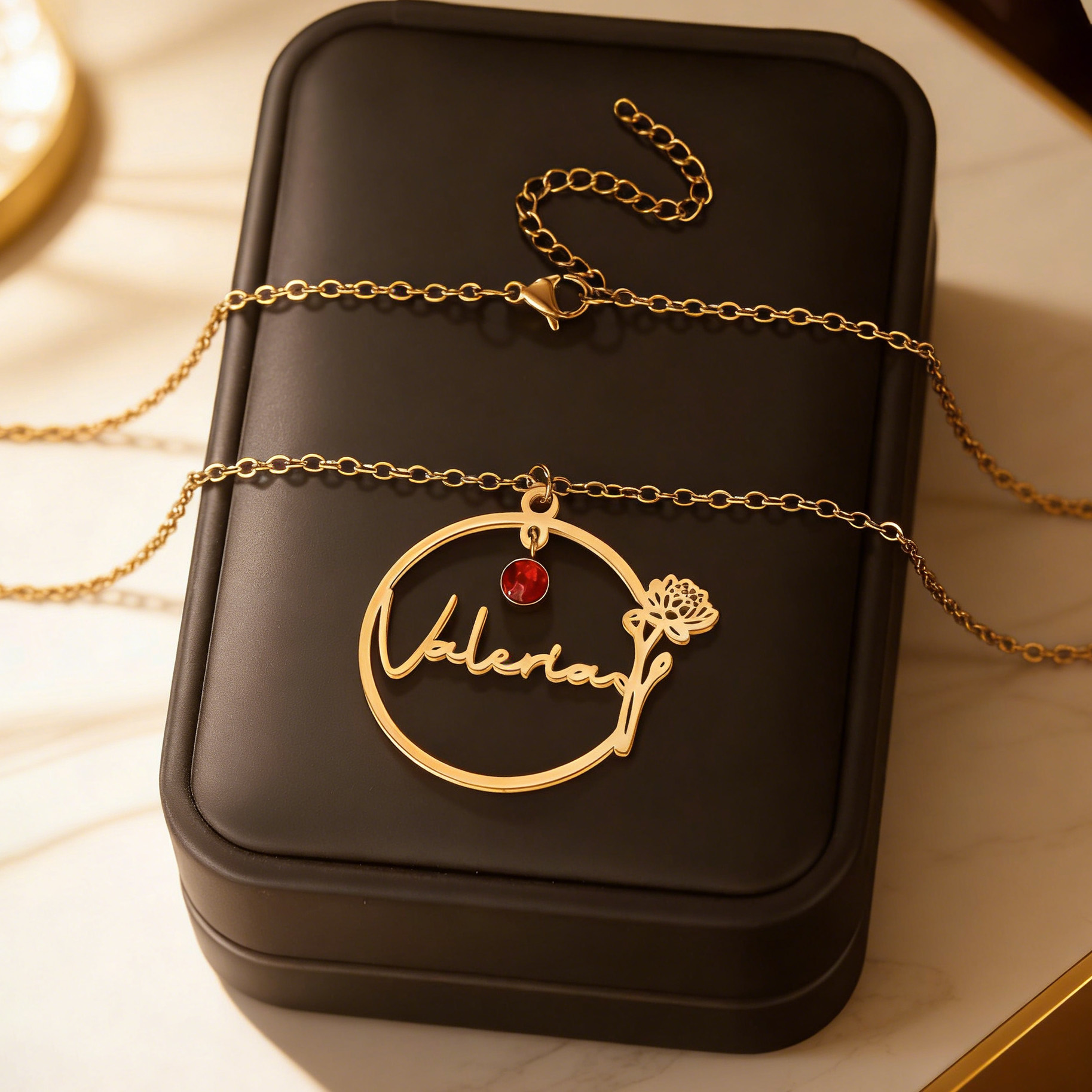 Haiyufly Custom Name Necklace  - đánh giá và giá Birth Flower Necklace
