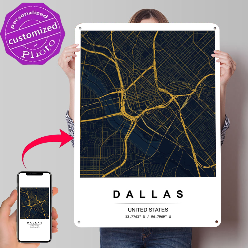 Dallas City Map Art Printed Po - đánh giá và giá Custom Map Poster