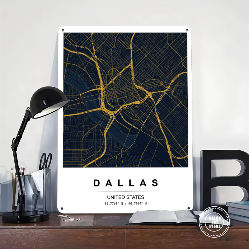 Dallas City Map Art Printed Po - đánh giá và giá Custom Map Poster
