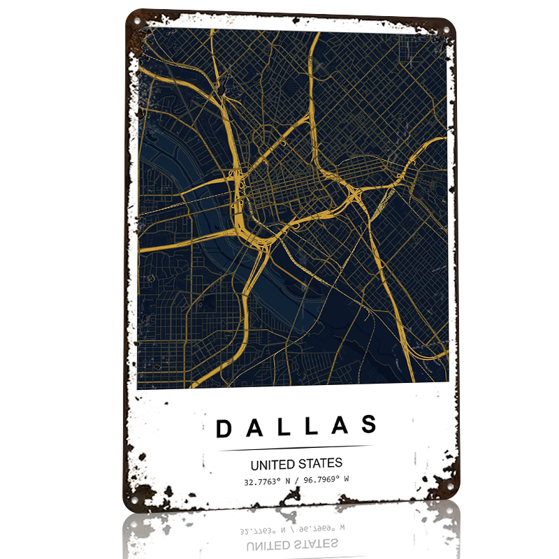 Dallas City Map Art Printed Po - đánh giá và giá Custom Map Poster