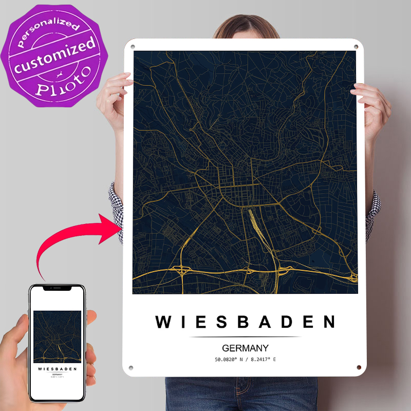 Wiesbaden City Map Printed Pos - đánh giá và giá Custom Map Poster
