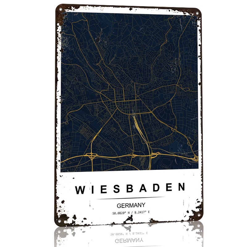 Wiesbaden City Map Printed Pos - đánh giá và giá Custom Map Poster