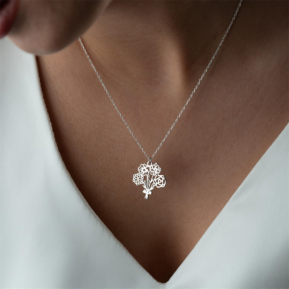 Personalized Birth Flower Bouq - đánh giá và giá Birth Flower Necklace