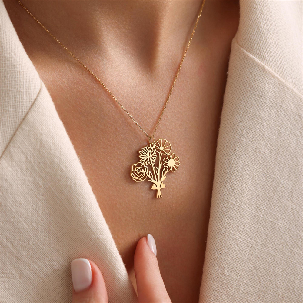 Personalized Birth Flower Bouq - đánh giá và giá Birth Flower Necklace