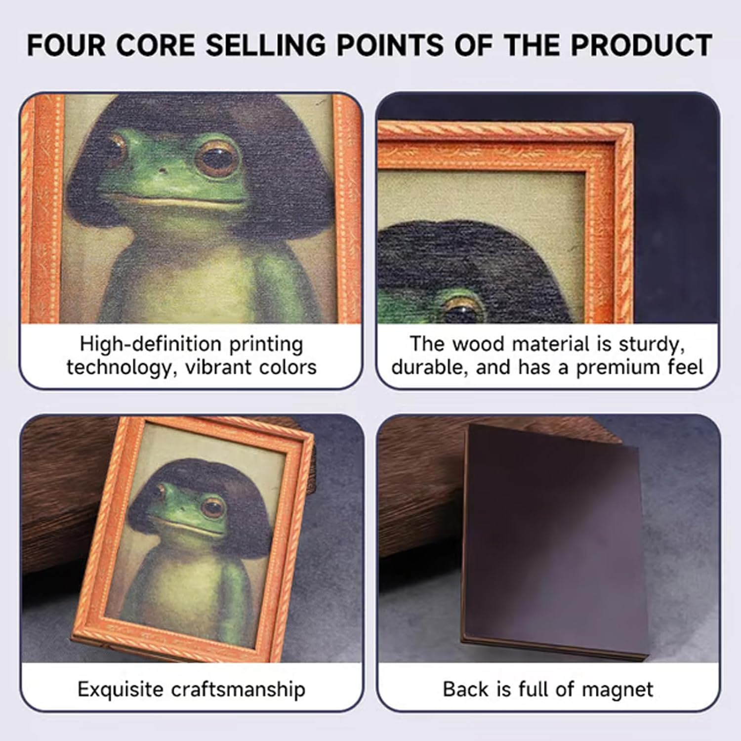 Whimsical Frog Wood Photo Fram - đánh giá và giá Engraved Wood Frame