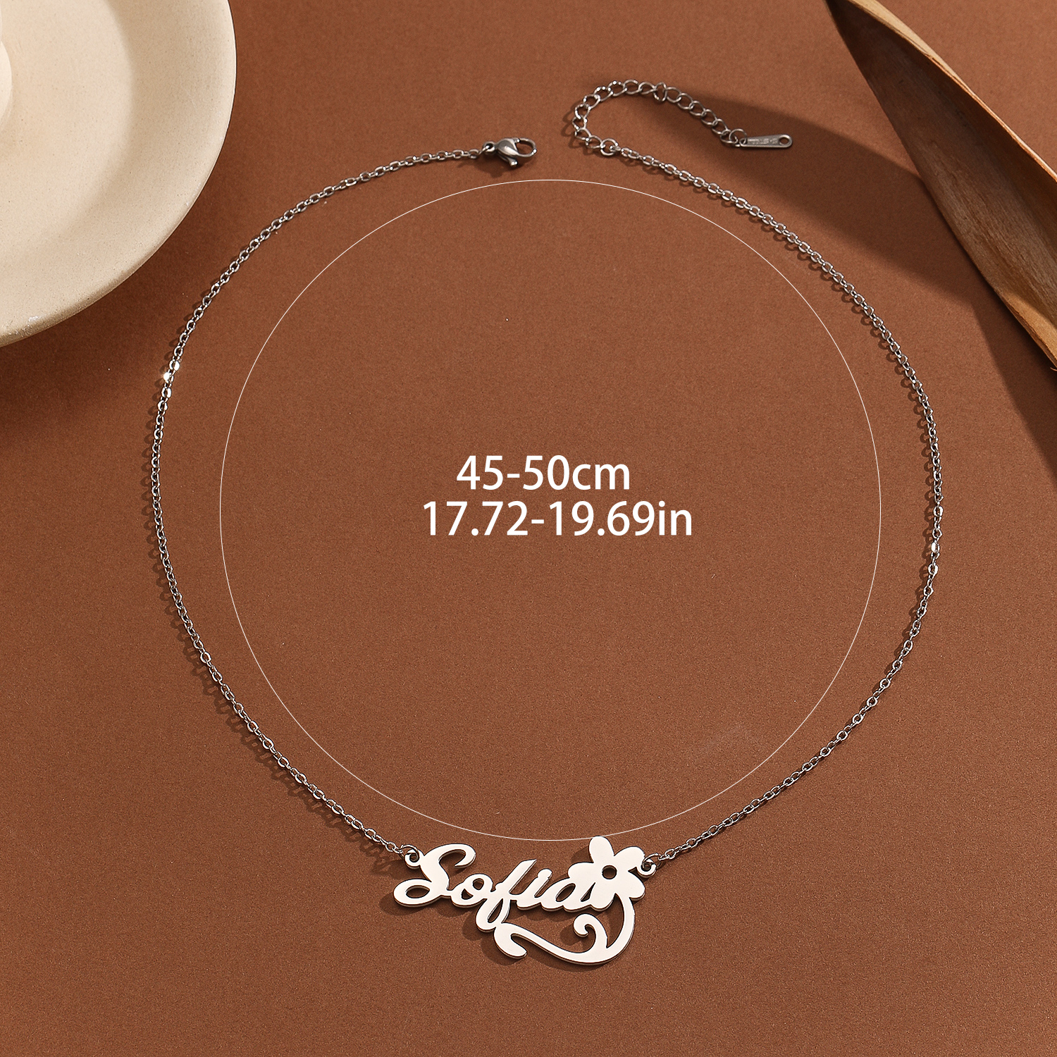 Stainless Steel Flower Letter  - đánh giá và giá Name Necklace Custom