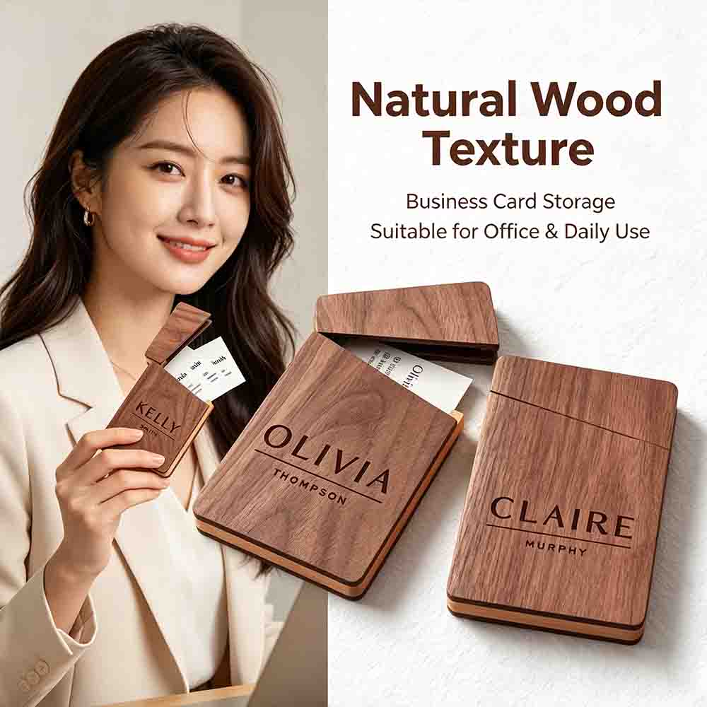Business Card Holder Wooden Of - đánh giá và giá Personalized Name Box