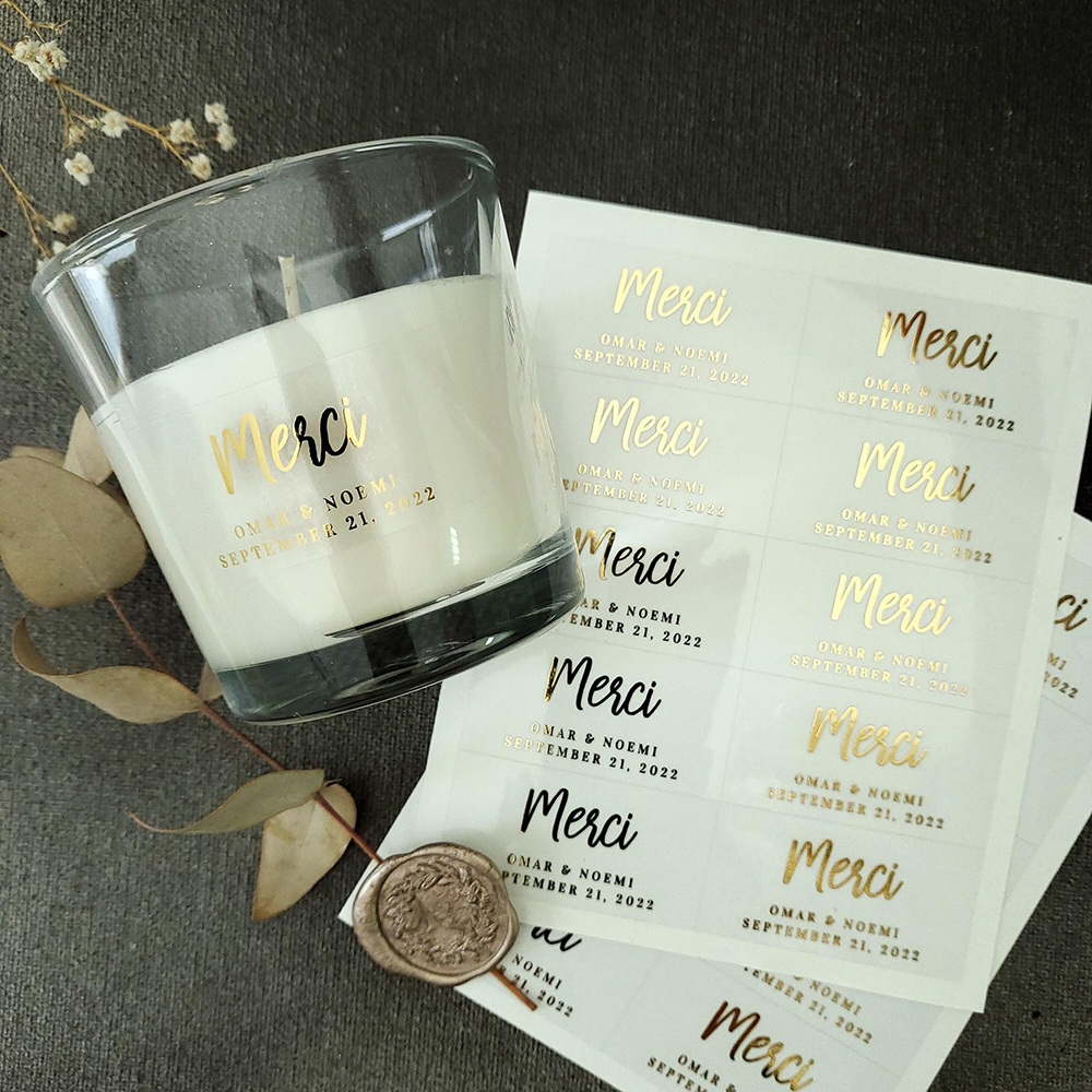 100pcs Custom Transparent Labe - đánh giá và giá Personalised Candle Label