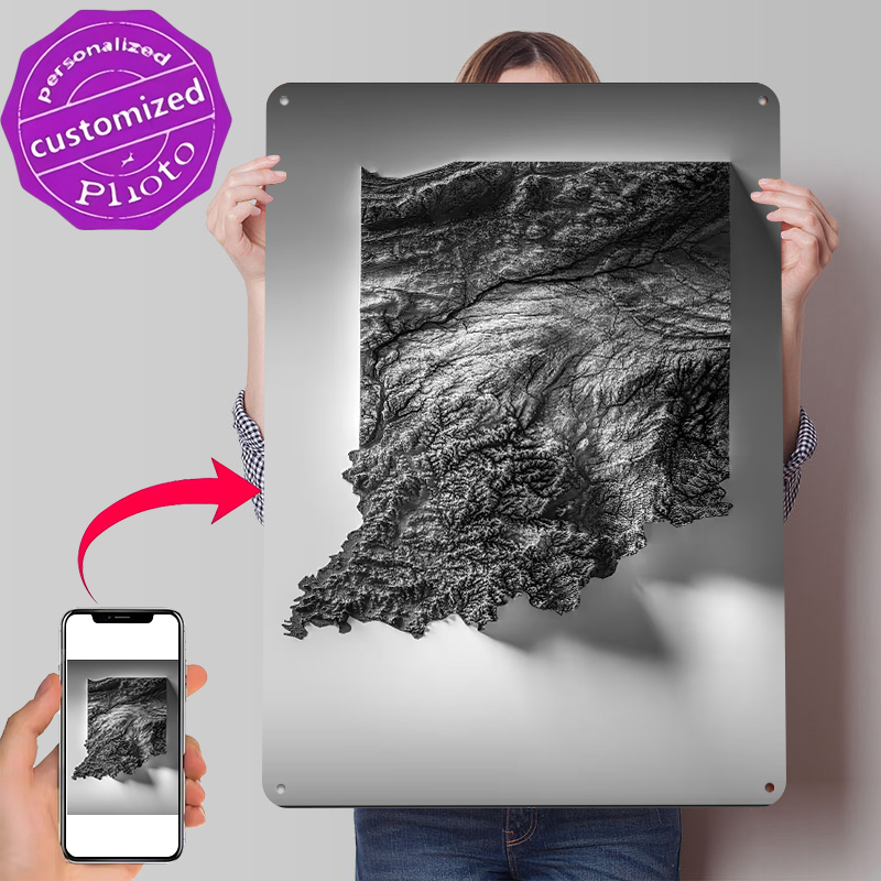 Indiana Topographic Map Printe - đánh giá và giá Custom Map Poster