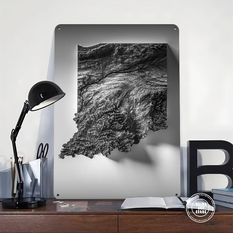 Indiana Topographic Map Printe - đánh giá và giá Custom Map Poster