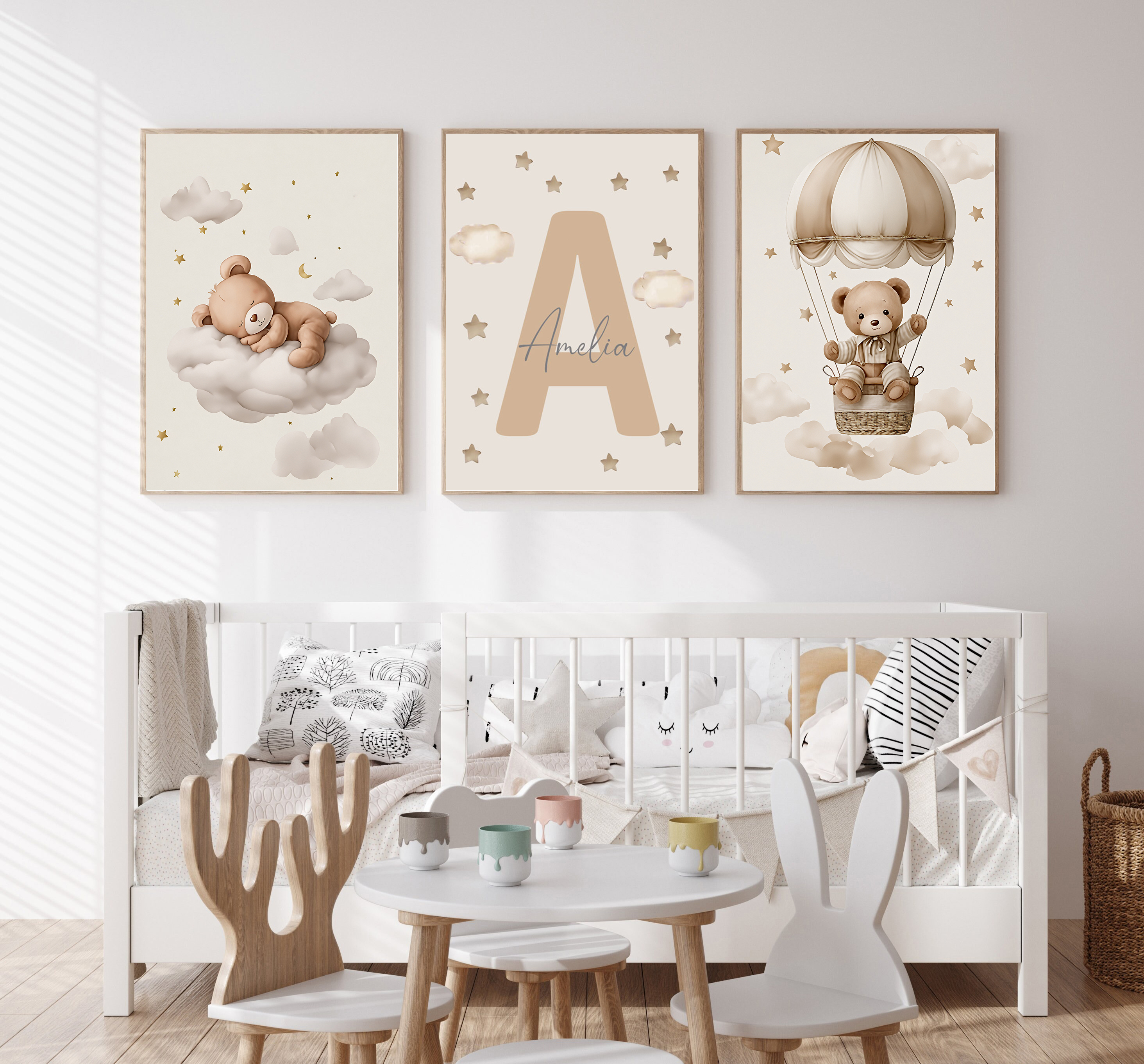 3pcs/set Bohemian Teddy Bear A - đánh giá và giá Personalized Name Box